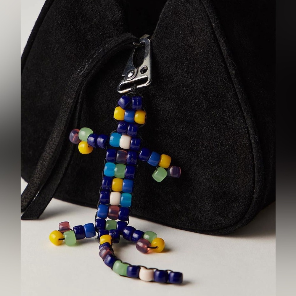 NWT Free People Multicolor Beaded Lizard Bag Charm